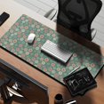 thumbnail image 2 of Long Mouse Pads for Desk,Green Christmas Floral Pattern Desk Mats on Top Of Desks, Desk Mouse Pad Extra Large with 3mm Non-Slip Base and Stitched Edge for Gaming,Office,Work,Home 35.4x15.7in, 2 of 5
