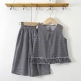 thumbnail image 2 of mgoYE Toddler Baby Girl Clothes 3-4 Years Summer Sleeveless Plaid Tank Top Casual Short Sets 2 Piece Outfits Black, 2 of 3
