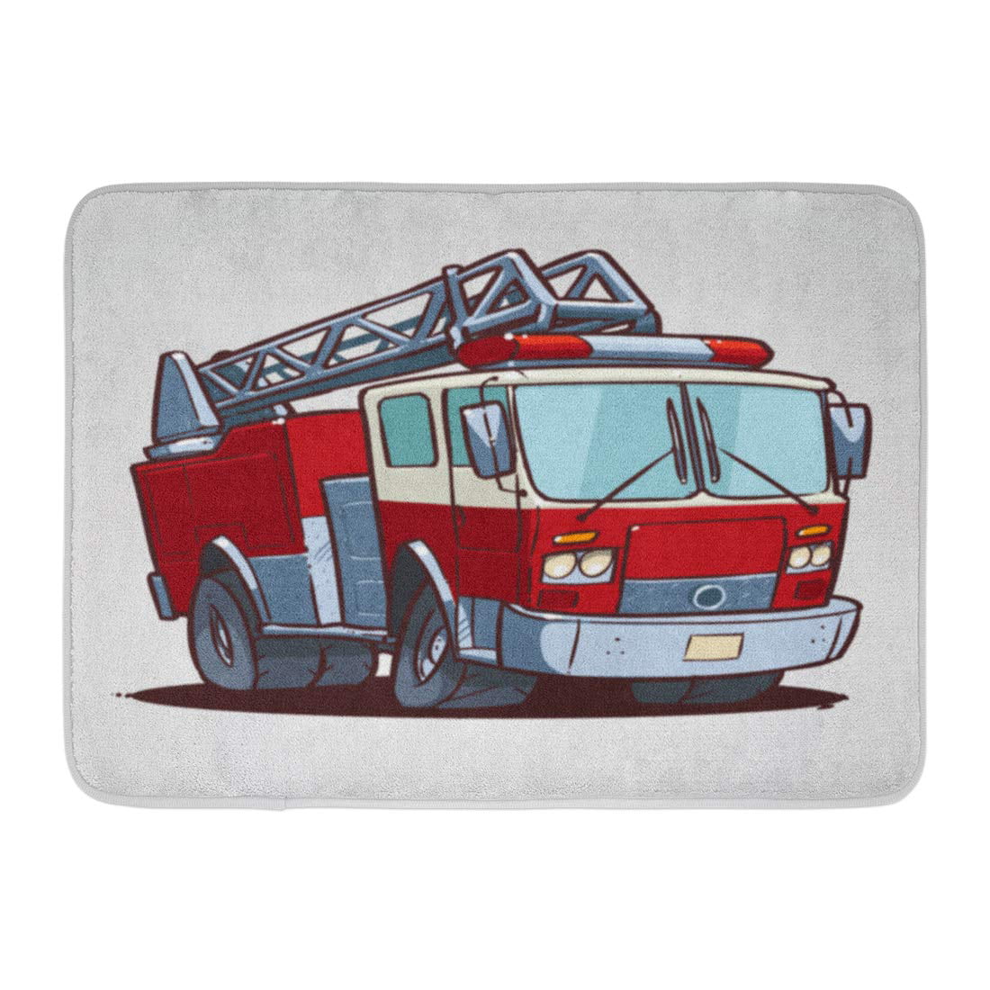 Laddke Red Engine Cartoon Fire Truck, Fire Truck Rug