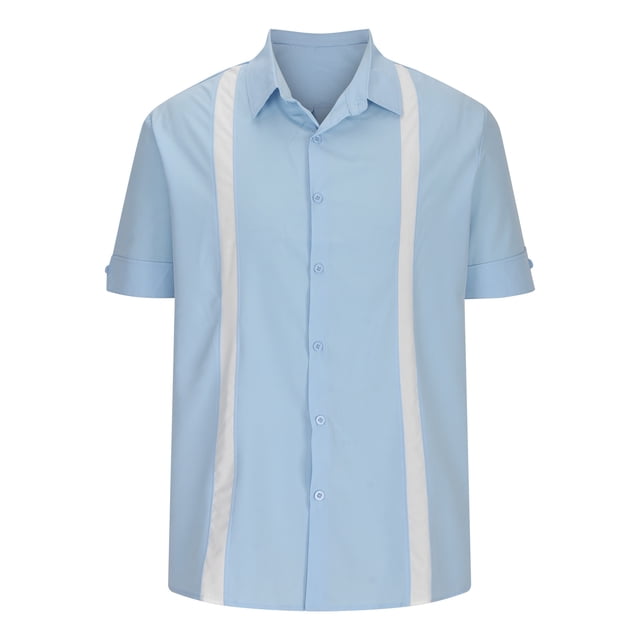 Chemises à Manches Courtes pour Hommes Mode Décontractée Contraste de Couleur Col Rabattu Bouton Chemisier à Manches Courtes Hauts Chemise Hommes Chemises Manches Courtes Chemises Décontractées Manches Courtes