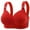 Red, variant on Hfnxid Women Plus Size Bras no Wire,Ladies Traceless Comfortable No Steel Ring Breathable Push Up Front Opening Buckle Bra Woman Underwear