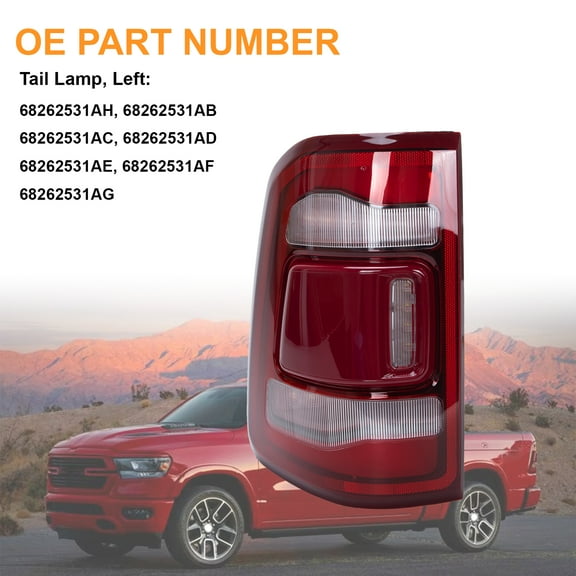 LED Left Driver Tail Light For 2019-2023 Dodge RAM 1500 W/blind spot 68262531AH