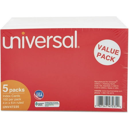 White Inlet - (2 Pack) Universal Ruled Index Cards, 4 x 6, White, 500/Pack -UNV47235