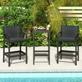 thumbnail image 1 of Costway 3 Pieces Patio Bar Set with 2 Stools & 1 Bar Table Curved Backrest Armrests, 1 of 10