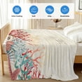 thumbnail image 4 of Red Coral Coastal Cooling Blanket,Lightweight Summer Throw Blanket with Double Sided Cold Effect,Summer Beach Ocean Shells Starfish Turtle Picnic Blankets Bed Sheet for Hot Sleepers 50"x60", 4 of 8