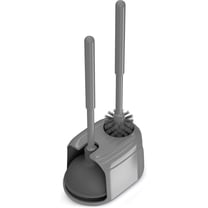 GCASLK-Toilet Plunger and Brush Set with Holder for Deep Cleaning, Includes Toilet Bowl Brush and Plunger for Effective Bathroom Cleaning (Pack of 1, Grey)