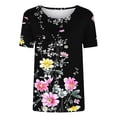 thumbnail image 5 of Homenesgenics Womens Tops Plus Size 4x 5x Loose-Fit Cute Party Shirts Free-Style Printed Round-Neck Short-Sleeve Summer T-Shirts Casual Tee Pink XXL, 5 of 5