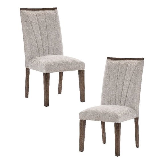 Lexicon Brookings Wood and Fabric Dining Room Chairs in Brown (Set of 2)