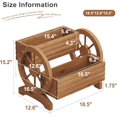 thumbnail image 6 of Wooden Wagon Planter Box for Indoor Outdoor Garden Planter Wood Planter Boxes Flower Planters Outdoor with Wheels Planter for Flowers Herbs Vegetables(Brown), 6 of 12