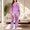 Purple, variant on Dolkfu Long Sleeve Women Pajama Sets V Neck Striped Sleepwear Sets Comfort Shirt Bottoms 2 Pc Lounge Sets for Women L