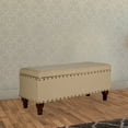thumbnail image 5 of HomePop Large Storage Bench with Nailhead Trim, 42"W x 18"D x 18"H, Tan, 5 of 8