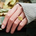 thumbnail image 4 of iju7gthy Ring Set Funny Words Square Ring Inspirational hip Ring for Friend for and Boys (Without Card), 4 of 5