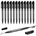 thumbnail image 1 of Black Drawing Pens, 12 Pack Black dual tip Permanent Markers Set, Fine & Ultra Fine Tip, Dual Tip Fineliners Pens for Art Drawing Sketching Writing Marking, 1 of 6