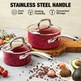 thumbnail image 2 of HLAFRG Nonstick 2Qt & 3Qt Sauce Pan Set with Lid, Saucepan Set with Lid, Natural Granite Nonstick Saucepan Set, Red, 2 of 5