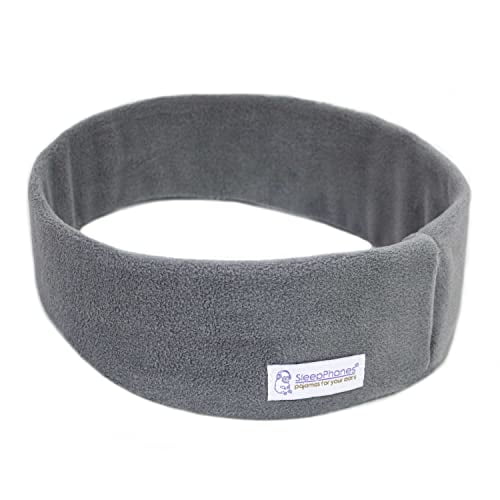 Auriculares inalámbricos para dormir SleepPhones de AcousticSheep V8 | Batería de 24 horas | Audífonos Bluetooth Originales y Más Cómodos para Dormir (Medianos, Suave Polar Gris)