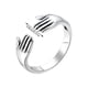 thumbnail image 3 of Moda amor abrazando pareja anillo apertura anillo joyería 1 pieza anillo Wmkox8yii  fajkfhkj2297, 3 of 9