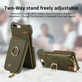 thumbnail image 6 of TECH CIRCLE For iPhone 7 / 8 / SE Case with Card Holder,Slim Stand PU Leather Zipper Wallet Case with Rotation Ring Holder Shockproof Protective Case for Apple iPhone 7 8 SE 2022 4.7",Armygreen, 6 of 8