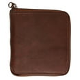 thumbnail image 4 of Genuine Leather Zip-Around Men's Bifold Wallet with coin pocket Black Brown Burgundy, 4 of 5