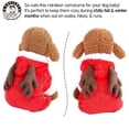thumbnail image 5 of Pet Christmas Reindeer Costume Doggie/Cat Soft Comfy Coral Velvet Pajamas, Pet Warm Winter Hoodies Jumpsuits for Holiday Party(Red) - XL, 5 of 6
