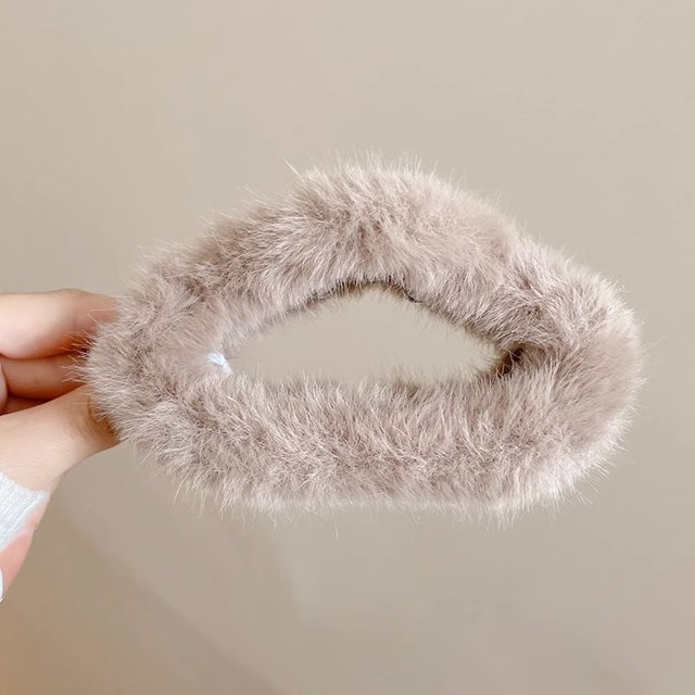 Pinza de pelo grande de felpa para mujer, para otoño e invierno, con lazo, con forma de tiburón, para tocado