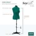 thumbnail image 2 of Dritz Sew You Adjustable Dress Form, Medium, Opal Green, 2 of 9