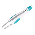 thumbnail image 2 of LEADER Tweezers Slant Tip Precision, Easy Grip, Non-Slip Rubber, Stainless Steel, Great Precision for Eyebrows, Facial Hair, Splinter and Ingrown Hair Removal, 2 of 3