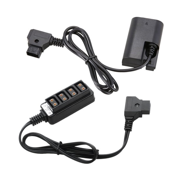 Adaptador de toma de corriente tipo B macho D-Tap a 4 tomas P-Tap hembra con D-Tap a adaptador de batería ficticia completamente decodificado Lp-E6