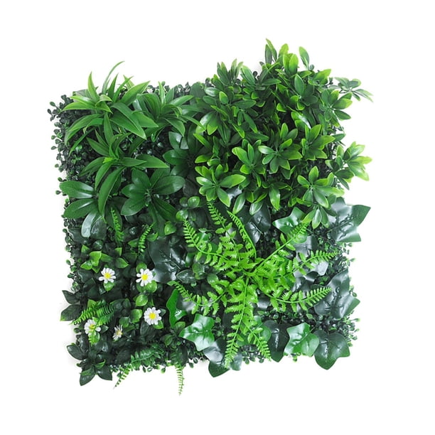 Panel de pared de plantas artificiales, panel de pared de césped, telón de fondo para bodas y cumpleaños Estilo D