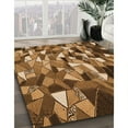 thumbnail image 2 of Ahgly Company Indoor Round Patterned Blood Red Brown Area Rugs, 3' Round, 2 of 6