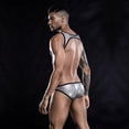 thumbnail image 3 of Men's Sexy Bodysuit Cutout Lingerie Cosplay Seduction Uniform Nightclub Costume, 3 of 4