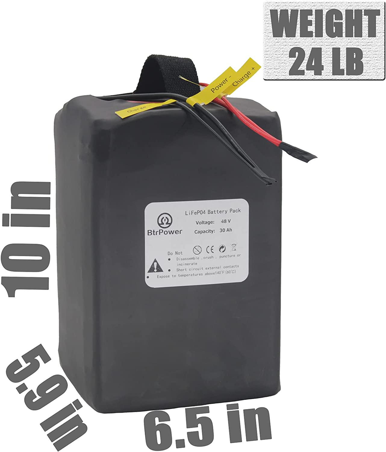 Ebike Battery 48V 30AH LiFePO4 Battery Pack with 5A Fast Charger,50A BMS for 500W 1000W  Motor Lithium Iron Phosphate Battery