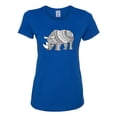 thumbnail image 2 of Black and White Mosaic Retro Mandala Rhino Animal Lover Womens Graphic T-Shirt, Royal, Large, 2 of 4