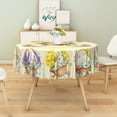 thumbnail image 4 of Lfeey 60 Inch Round Easter Tablecloth, Farmhouse Rabbit Decor, Washable Waterproof Table Cover for Home Spring, 4 of 7