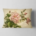 thumbnail image 2 of Designart Pink Flower Illustration - Floral Painting Throw Pillow - 12x20, 2 of 5