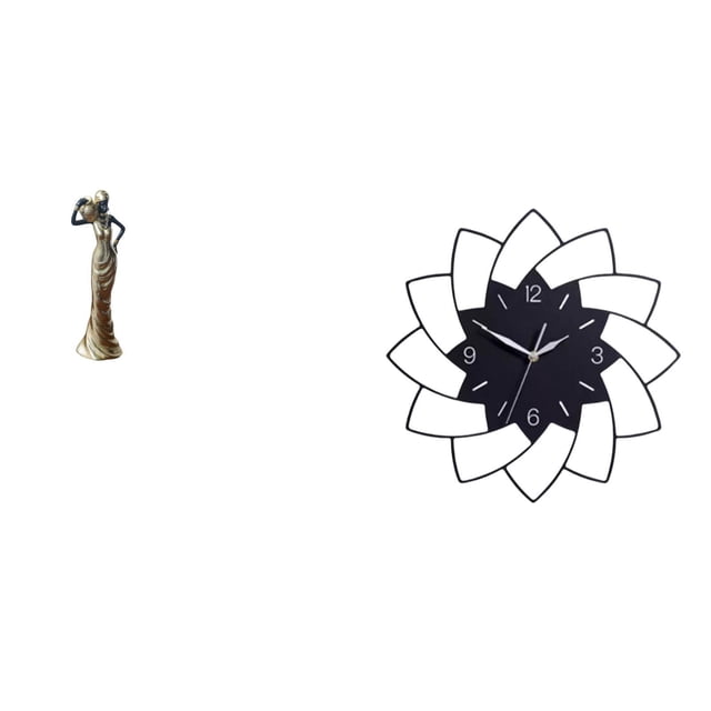 Figura de escritorio,Figuritas africanas,artesanías,artículos de escritorio coleccionables,Reloj de pared grande,Reloj de pared acrílico silencioso sin tictac,Reloj de pared grande para