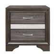 thumbnail image 6 of Lexicon Luster 3-Drawers Contemporary Wood Nightstand in Gray and Silver Glitter, 6 of 6
