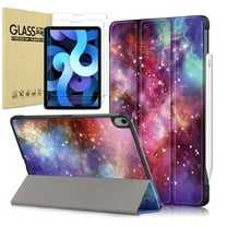 EpicGadget iPad Air 5 Case (5th Gen 2022)/ iPad Air 4 Case (4th Gen 2020) 10.9 with 2 PCS Tempered Glass Screen Protector for 10.9-inch iPad Air, Smart Cover Support Apple Pencil Charging (Galaxy)
