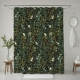 thumbnail image 2 of Black and Green Botanical Shower Curtain Vintage Floral Herbs and Plants Maximalist Bathroom Decor Curtain Dark Cottagecore Shower Curtain Sets Waterproof Polyester-72"W x 96"L (Pack of 1), 2 of 5