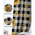 thumbnail image 6 of Sunflower Checked Black Out Curtains 63 Inch Long, Room Darkening Draperies Curtains Panels, Vintage Garden Floral Bees Farmhouse Thermal Insulated Curtain for Bedroom Living Room 52"x63" 2 Panels, 6 of 8
