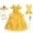 N0035-Belle, variant on Jurebecia Princess Dress for Girls Costume Kids Off Shoulder Layered Toddler Halloween Cosplay Birthday Party Outfit up Yellow 120 cm 5-6 Years