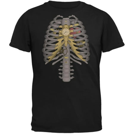 Halloween Steampunk Mechanical Skeleton Costume Black Youth T-Shirt