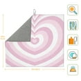 thumbnail image 3 of YFYANG Absorbent Dish Drying Mat for Kitchen, Reusable Pink Heart Stripe Microfiber Dish Mat, 16 x 18 inch, 3 of 9