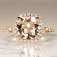 thumbnail image 2 of HeartsAndYou 2.3ct Natural Morganite Halo Solitaire Engagement Ring 100% 14k SOLID Rose Gold, 2 of 9