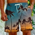 thumbnail image 2 of Virmaxy Men's Palm Tree Printed Beach Shorts Drawstring Fives with Pockets Special Print Beach Casual Trouser Shorts Pants Sky Blue-B 5XL, 2 of 5