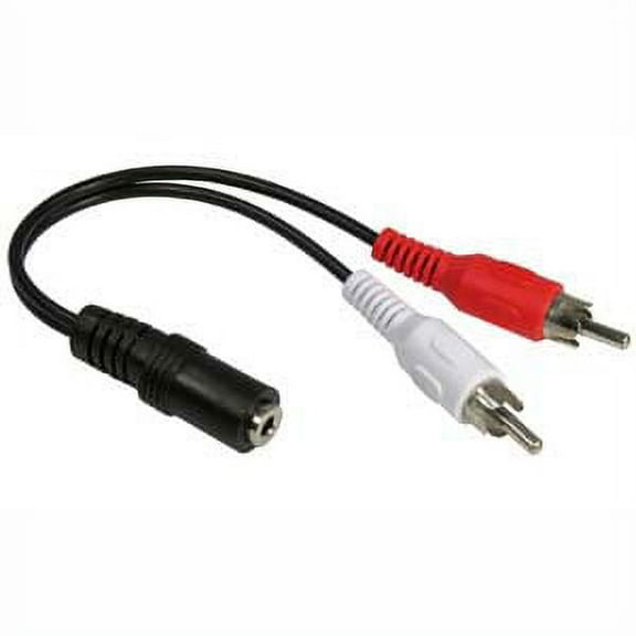 ACCL 6 inch 3.5mm Stereo Jack to 2xRCA Male Cable, 1 Pack