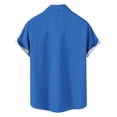 thumbnail image 6 of Timoontee Men's Athletic Short Sleeve Shirt Collared Printed Button Detail Lightweight Summer Wear Easy Care Everyday Wear Blue S, 6 of 6