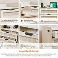 thumbnail image 6 of TROPOW Rattan Nightstand, Bedside Table, Modern Night Stand with Type-C Charging Station, 2 Drawer Storage Space, with Hook Included, Suitable for Bedroom, Office, 6 of 9