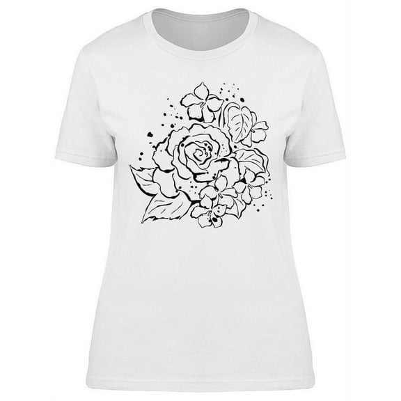 Inked Flower T-Shirt Women -Image by Shutterstock, Female 3X-Large