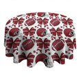 thumbnail image 4 of Red Football Helmets with Bows Pattern Round Tablecloth 60"x60",Wrinkle Wipeable Table Cloth for Kitchen Dining Room Picnic Patio Party, 4 of 6
