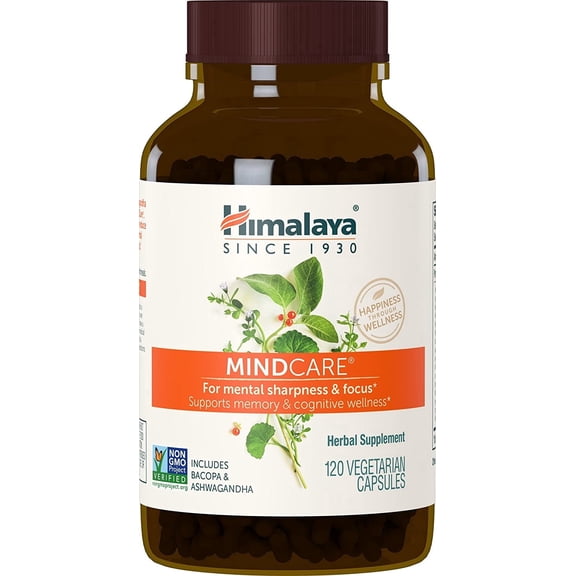 Himalaya MindCare, Cognitive Support Supplement with Bacopa, 120 Tablets